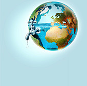 Global water supply,conceptual image