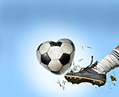 Love of football,conceptual image