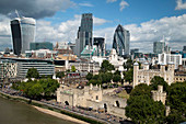 Tower of London and City skyscrapers