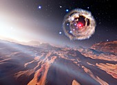 Alien planet and supernova