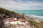 Rubbish discarded on a beach