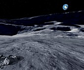 Earthrise over the Moon,illustration