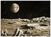 Earthrise over the Moon,illustration