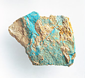 Turquoise on rock surface,close-up