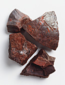Pieces of iron ore,close up