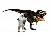 T-rex dinosaur and polar bear,artwork