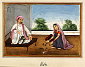 Female conjuror in India,1820s