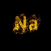 Flaming sodium symbol Na