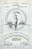 One-wheeled vehicle patent,1885