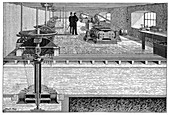Electricity transmission tests,1880s