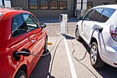 Electric cars being recharged