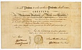 Franklin membership certificate