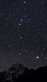 Night sky over the Himalayas