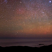 Night sky over the Pacific Ocean