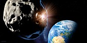 Asteroids colliding near Earth