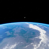 Earth and Moon from space,illustration