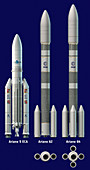 Ariane rockets,illustration