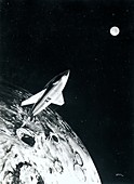 Moon rocket,illustration