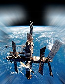 MIR space station in orbit,illustration