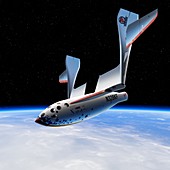 SpaceShipOne in orbit,illustration