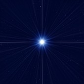 Bright star in space,illustration