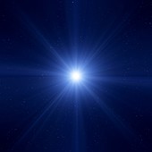 Bright star in space,illustration