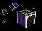 CubeSat miniature satellite,illustration