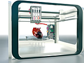 3D printed heart,conceptual image