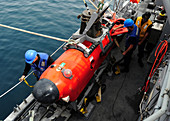 US Navy underwater mine clearance drone