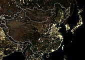 China at night,satellite image
