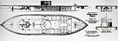 Ironclad warship USS Monitor,drawing