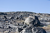 Rocks left by retreating glacier