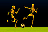 Skeletons Playing Football,illustration