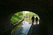 Walkers on the Shropshire Union Canal,UK