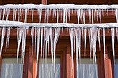 Icicles hanging from a chalet