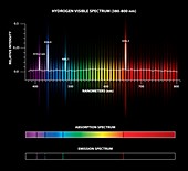 Hydrogen emission and absorption spectra