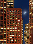 New moon over Boston,USA