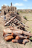 Log pile and brick kiln