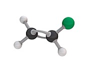 Chloroethene molecule,illustration