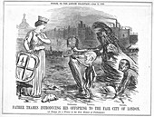 Infected Thames water,1858 cartoon