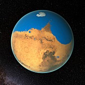Ocean on early Mars,illustration