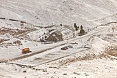 Snow plough at work