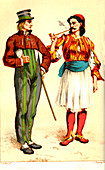 Caucasian men,19th Century illustration