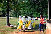 Ebola care training exercise