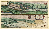 Map of the Elbe River,17th century