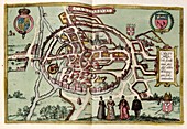 Map of Canterbury,16th century