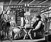19th Century pharmacy,illustration