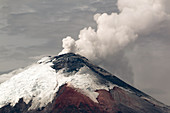 Ash plume rising from Cotopaxi volcano