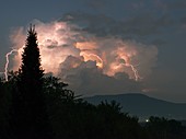 Lightning storm over Vermont,USA