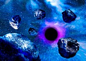 Black hole's pull,conceptual image